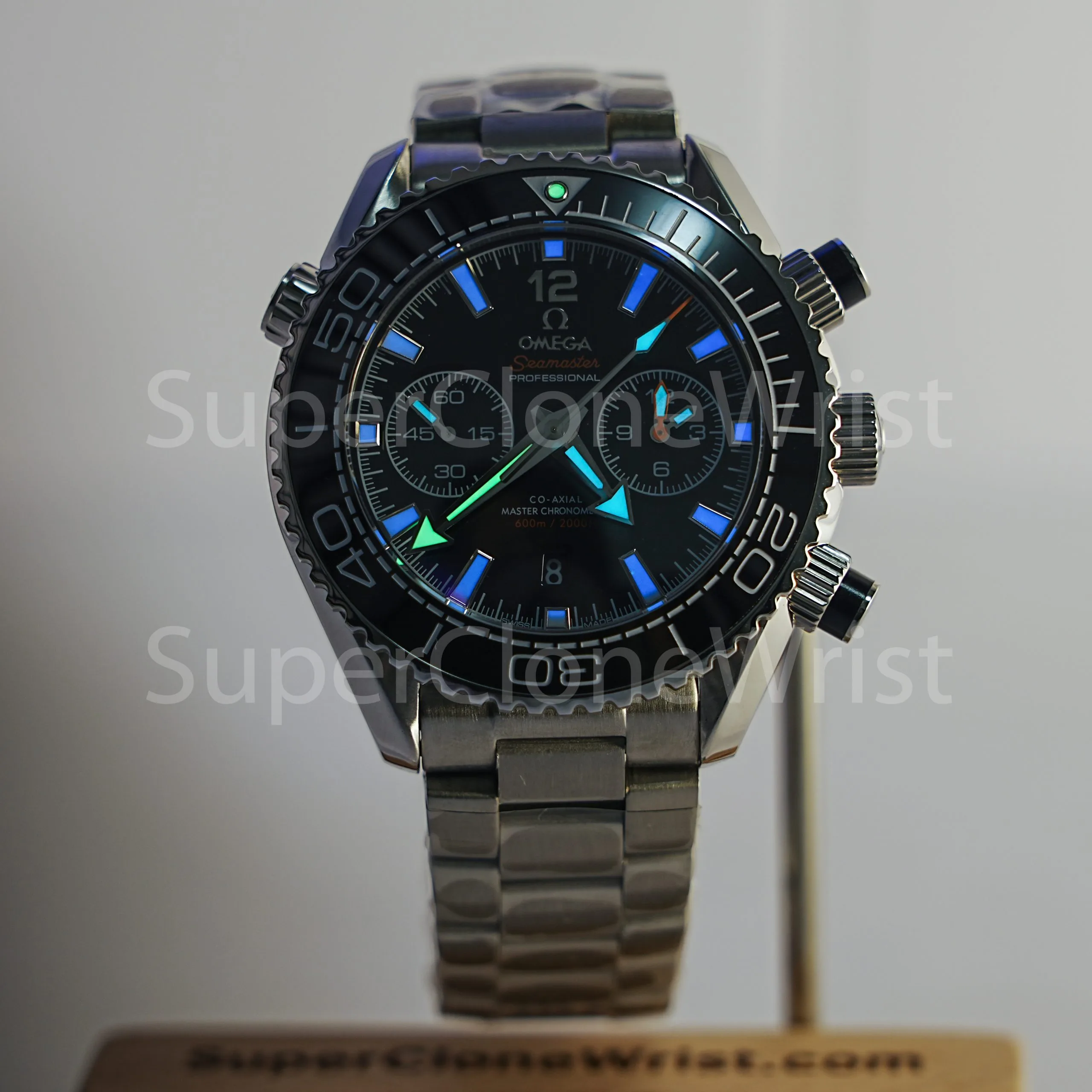 Omega Seamaster 215.30.46.51.01.001 Steel Black Dial Black Ceramic Bezel Steel Bracelet 45.5mm Replica Watches - 2