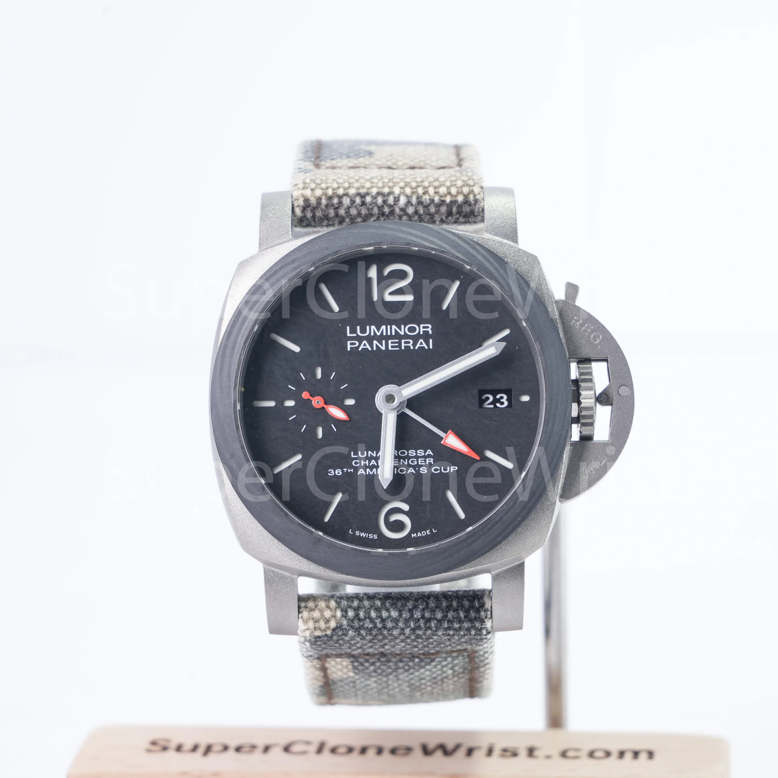 1-35-scaled-1.jpg Panerai Luminor Luna Rossa GMT PAM01096 Titanium Scafotech Dial Carbotech Bezel Grey Fabric Strap 42mm Replica Watches - 1