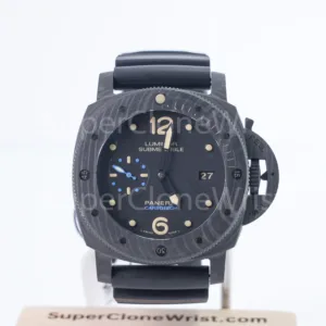 Panerai Luminor Submersible 1950 PAM00616 Carbotech Black Dial Carbon Fiber Bezel Black Rubber Strap 47mm Replica Watches - 1