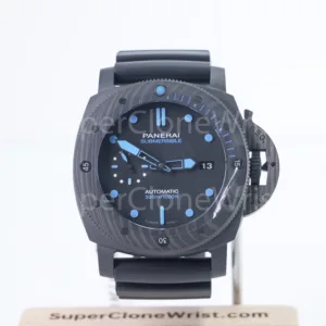 Panerai Submersible PAM01616 Carbotech Black Dial Carbon Fiber Dive Bezel Black Rubber Strap 47mm Replica Watches - 1