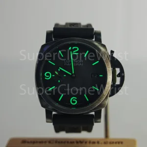 Panerai Luminor Marina Navy SEALs PAM01412 Brunito eSteel Grey-Black Gradient Dial Black Rubber Strap 44mm Replica Watches - 2