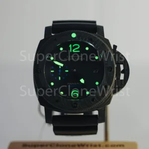 Panerai Luminor Submersible 1950 PAM00616 Carbotech Black Dial Carbon Fiber Bezel Black Rubber Strap 47mm Replica Watches - 2
